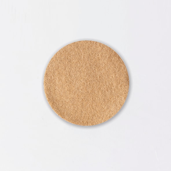 Wool mat 13 cm caramell